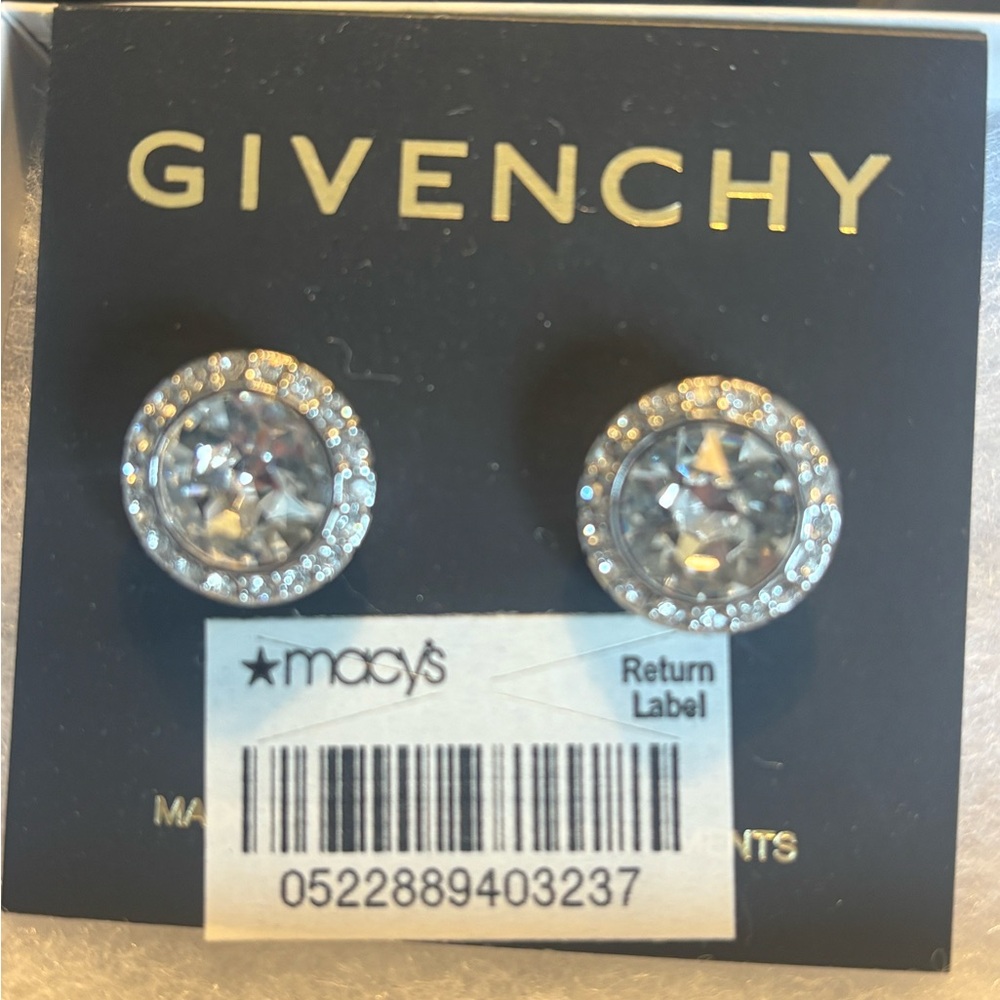 Givenchy Silver Round Stud Earrings